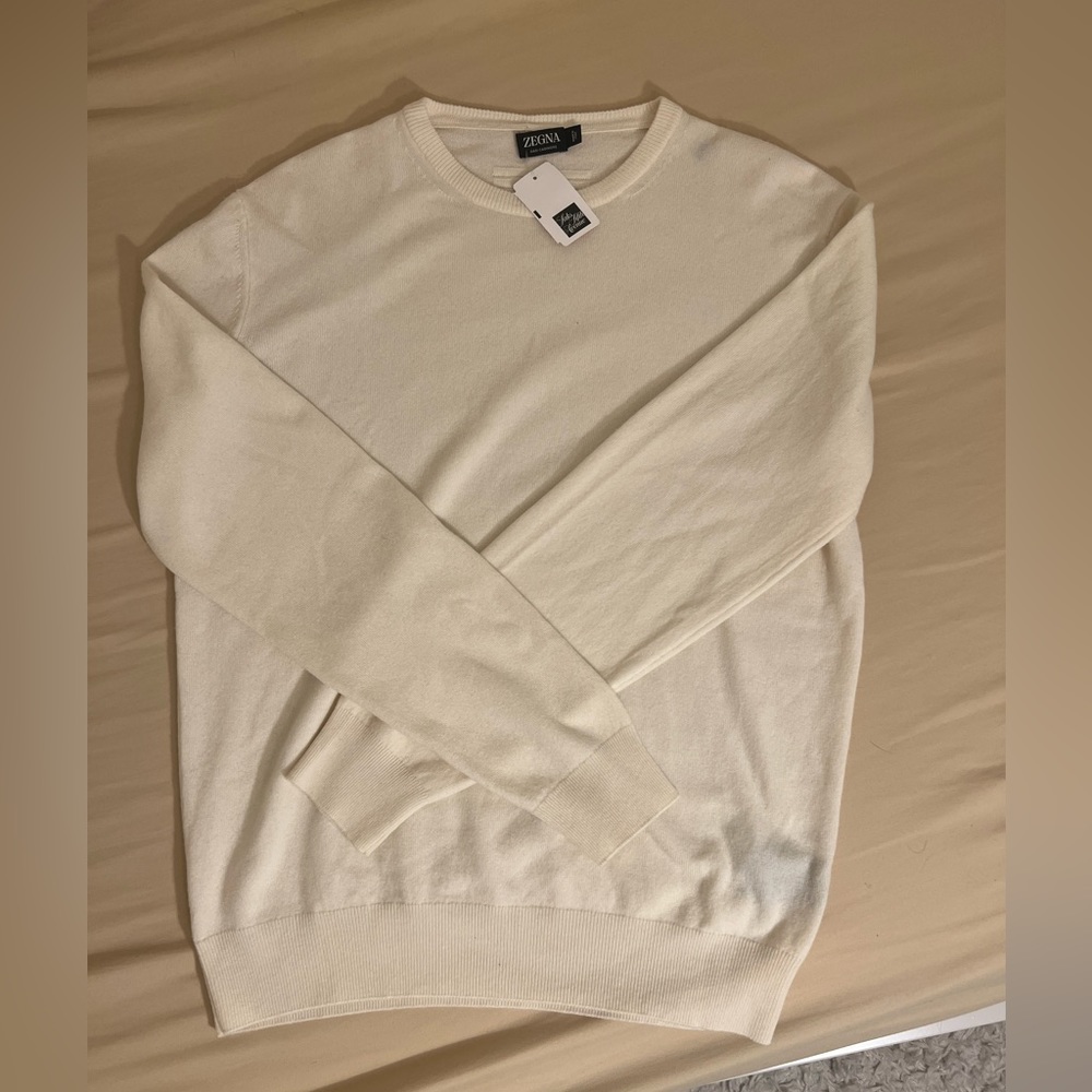 $1290 Zegna Oasi Cashmere Crewneck Sweater *Loose Tag - IT 54 (US 44)
